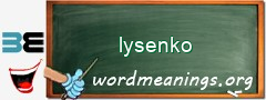 WordMeaning blackboard for lysenko